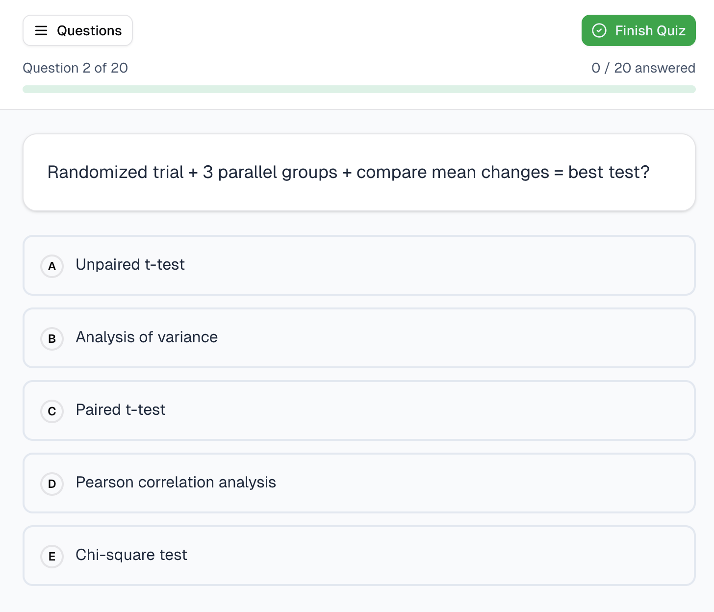 Keyword Clues Qbank Interface